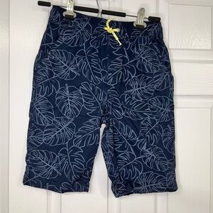 George Boys Swim Trunks Size 14 16 Navy Tropical Leaf Print